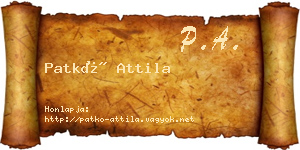 Patkó Attila névjegykártya