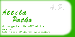 attila patko business card